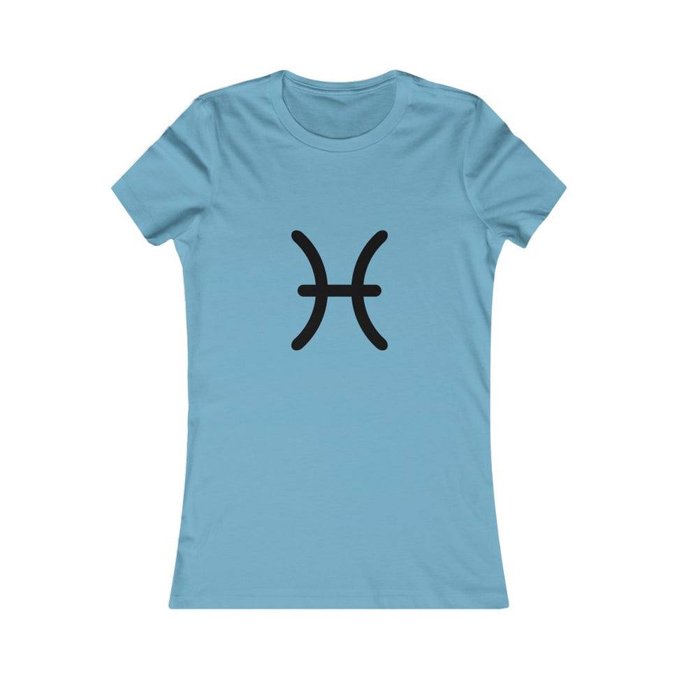 Women's Pisces Zodiac Sign Glyph TeeOcean Blue / S