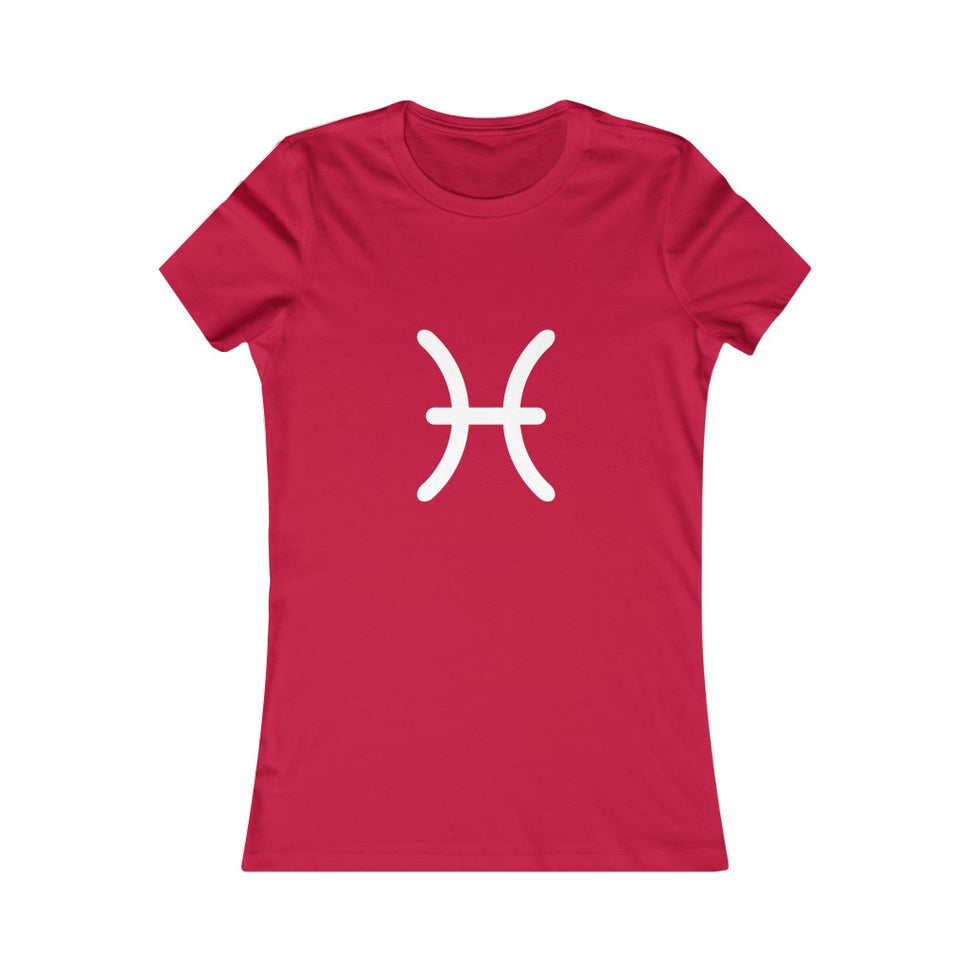 Women's Pisces Zodiac Sign Glyph TeeRed / S