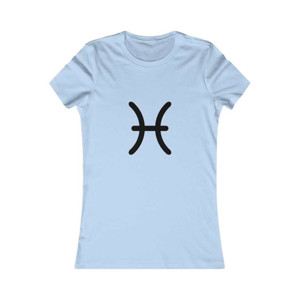 Women's Pisces Zodiac Sign Glyph TeeBaby Blue / S