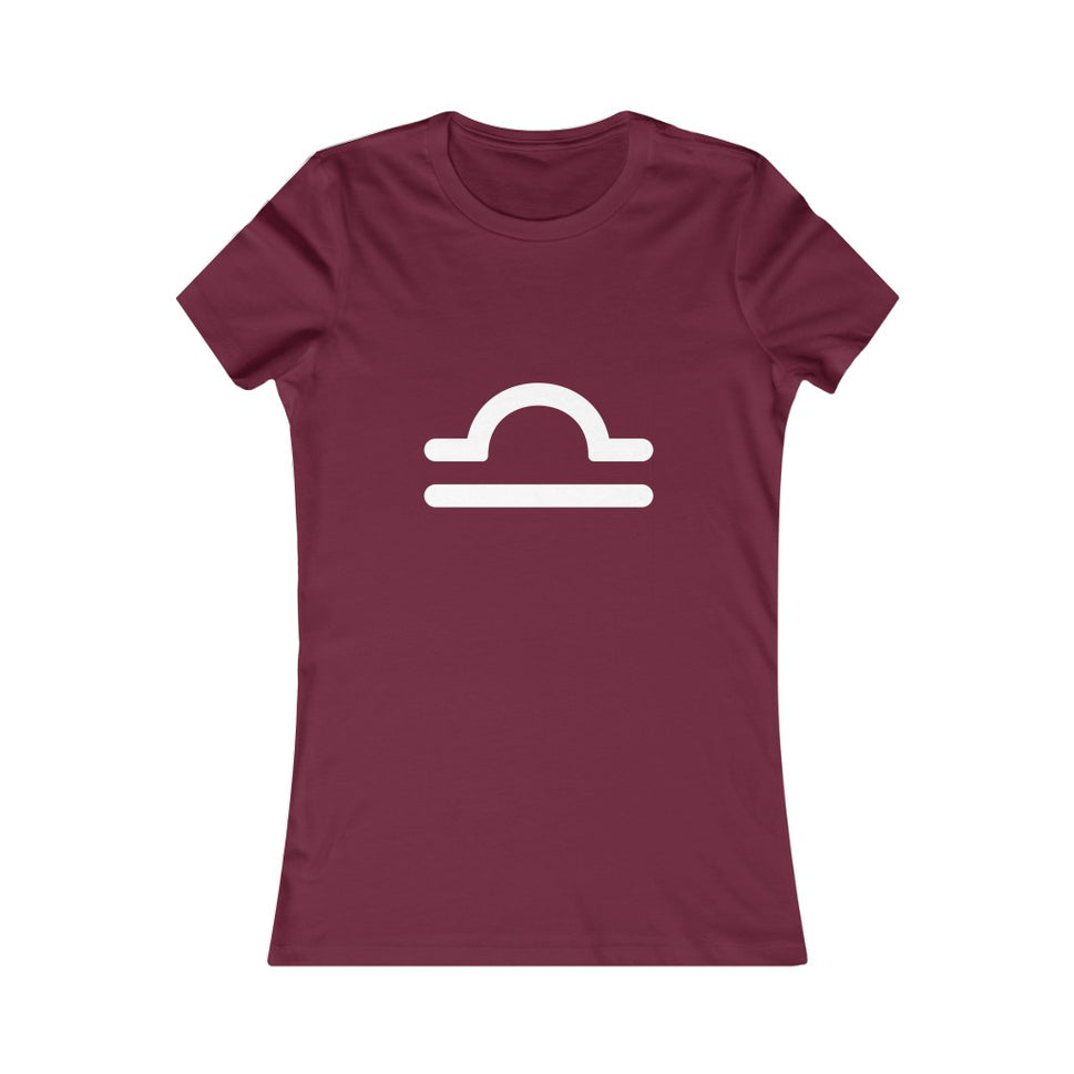 Women's Libra Zodiac Sign Glyph TeeMaroon / M