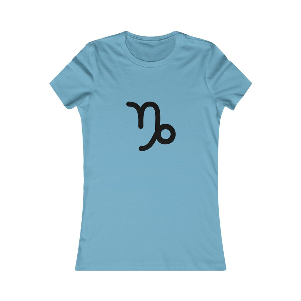 Women's Capricorn Zodiac Sign Glyph TeeOcean Blue / S