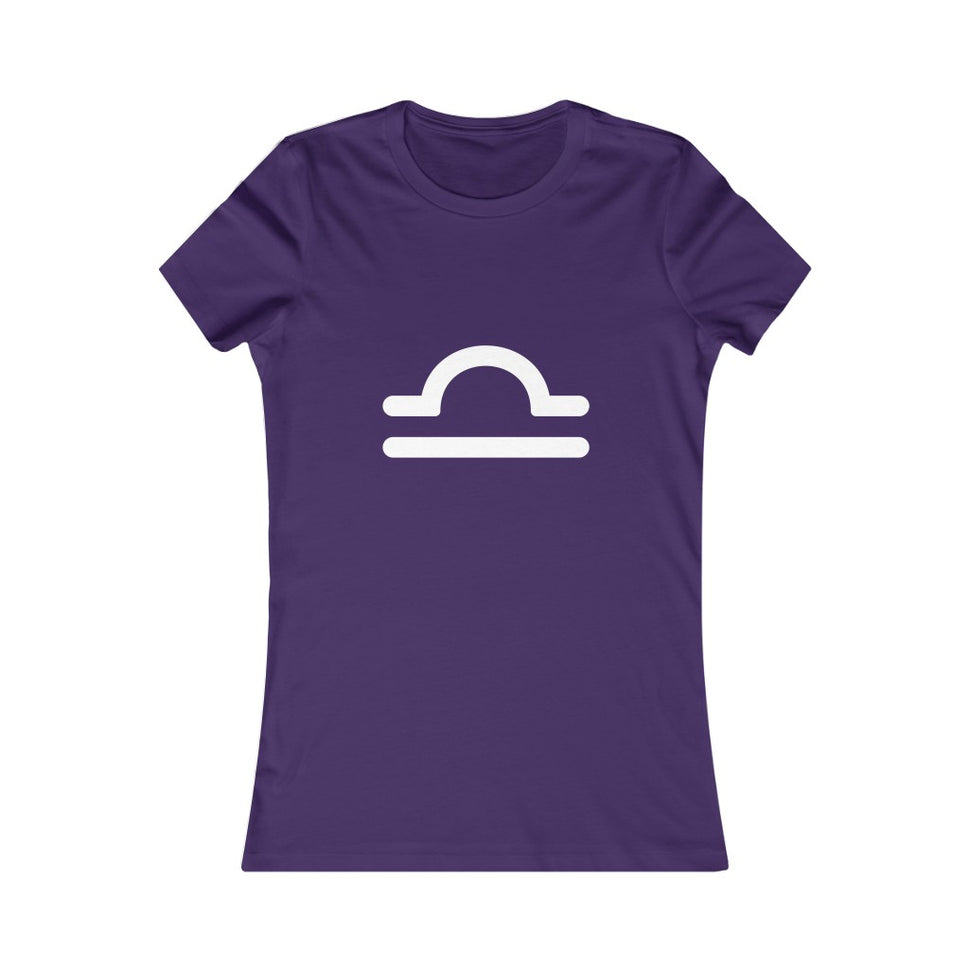 Women's Libra Zodiac Sign Glyph TeeTeam Purple / S