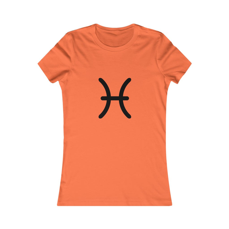 Women's Pisces Zodiac Sign Glyph TeeOrange / S