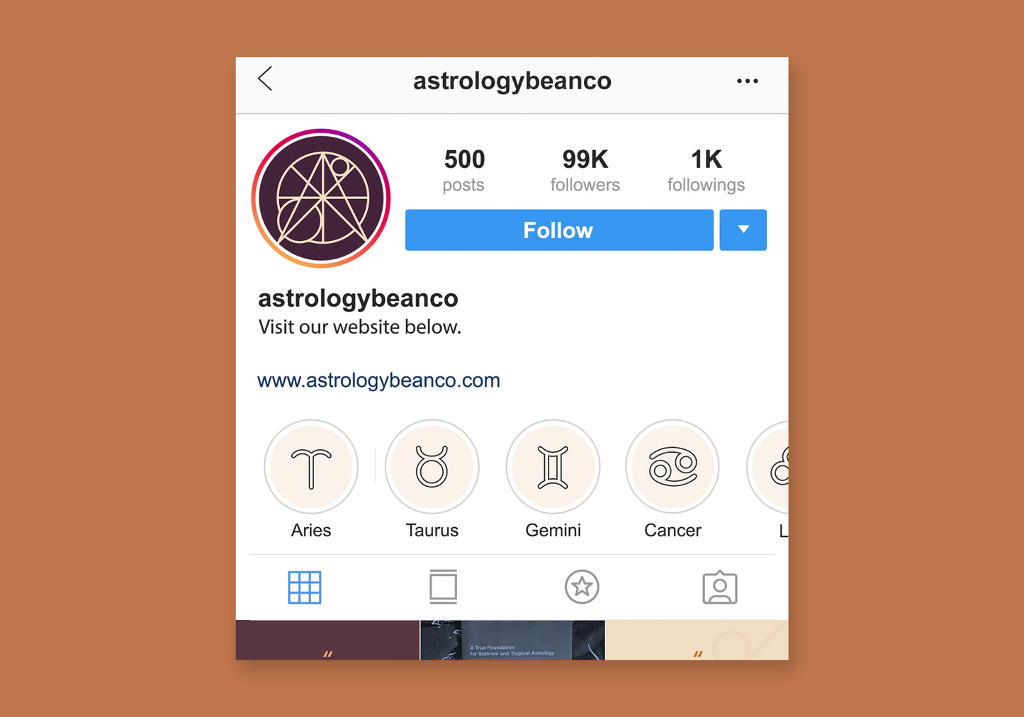 Zodiac Glyph Instagram Highlights