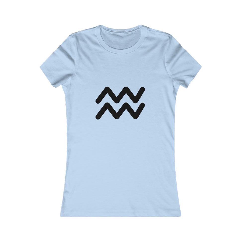 Women's Aquarius Zodiac Sign Glyph TeeBaby Blue / L