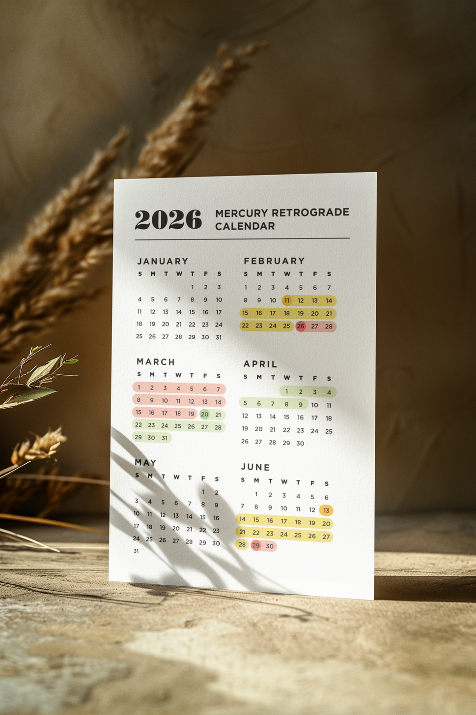 2026 Mercury Retrograde Postcard (5"x7")