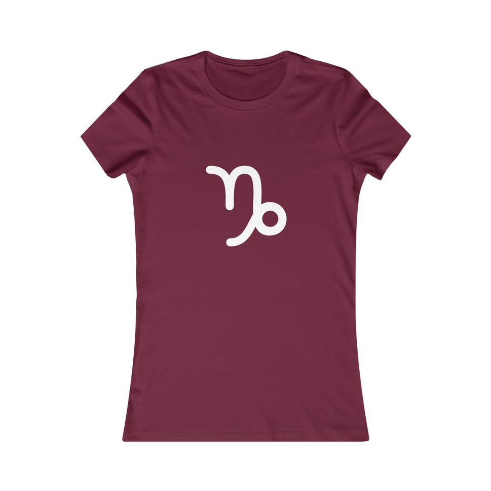 Women's Capricorn Zodiac Sign Glyph TeeMaroon / M