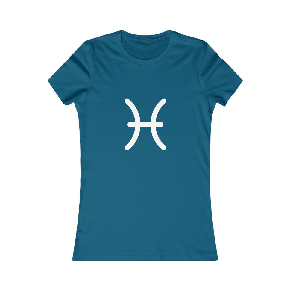 Women's Pisces Zodiac Sign Glyph TeeDeep Teal / S