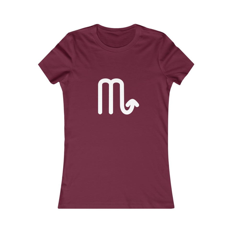 Women's Scorpio Zodiac Sign Glyph TeeMaroon / M
