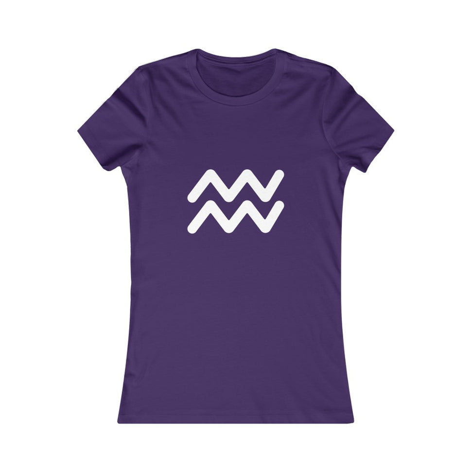 Women's Aquarius Zodiac Sign Glyph TeeTeam Purple / S
