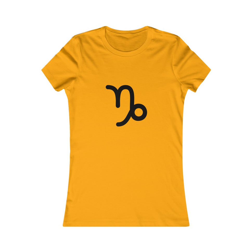 Women's Capricorn Zodiac Sign Glyph TeeGold / S
