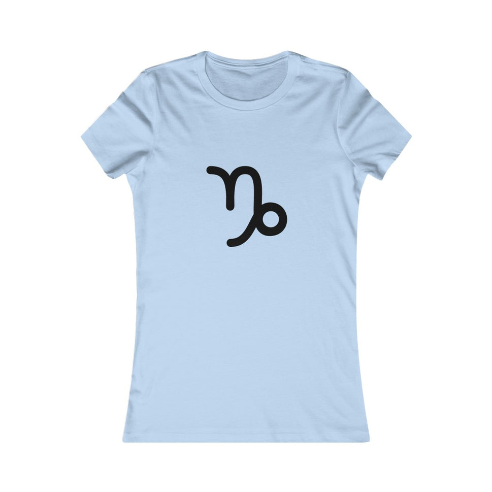Women's Capricorn Zodiac Sign Glyph TeeBaby Blue / L