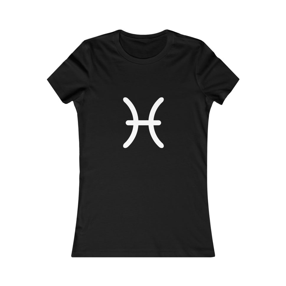 Women's Pisces Zodiac Sign Glyph TeeBlack / S