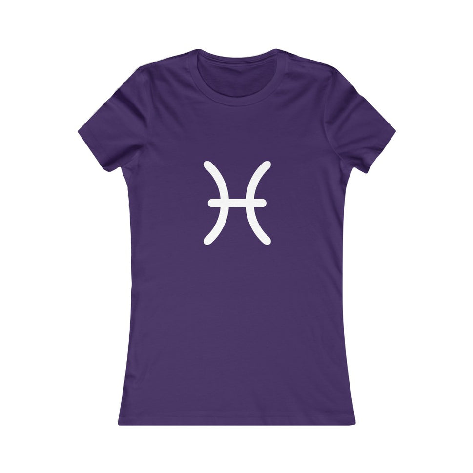 Women's Pisces Zodiac Sign Glyph TeeTeam Purple / S