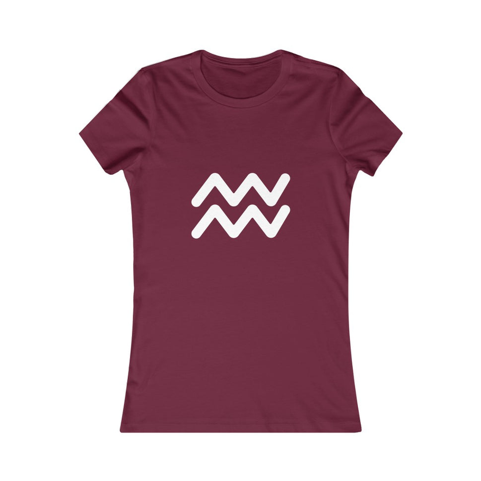 Women's Aquarius Zodiac Sign Glyph TeeMaroon / M