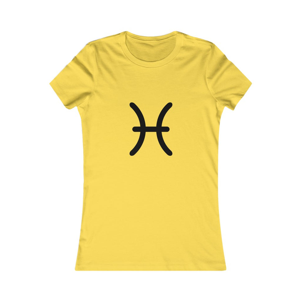 Women's Pisces Zodiac Sign Glyph TeeYellow / S