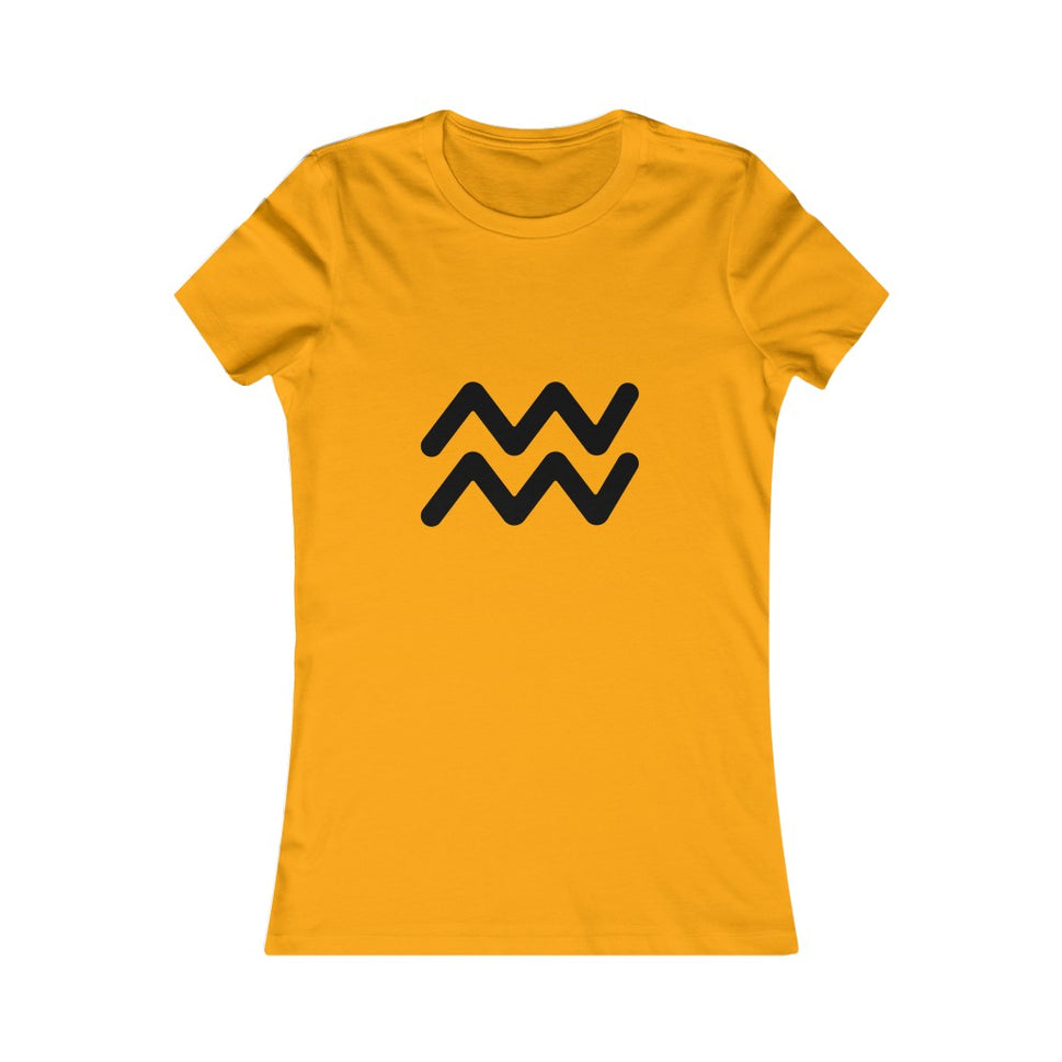 Women's Aquarius Zodiac Sign Glyph TeeGold / S