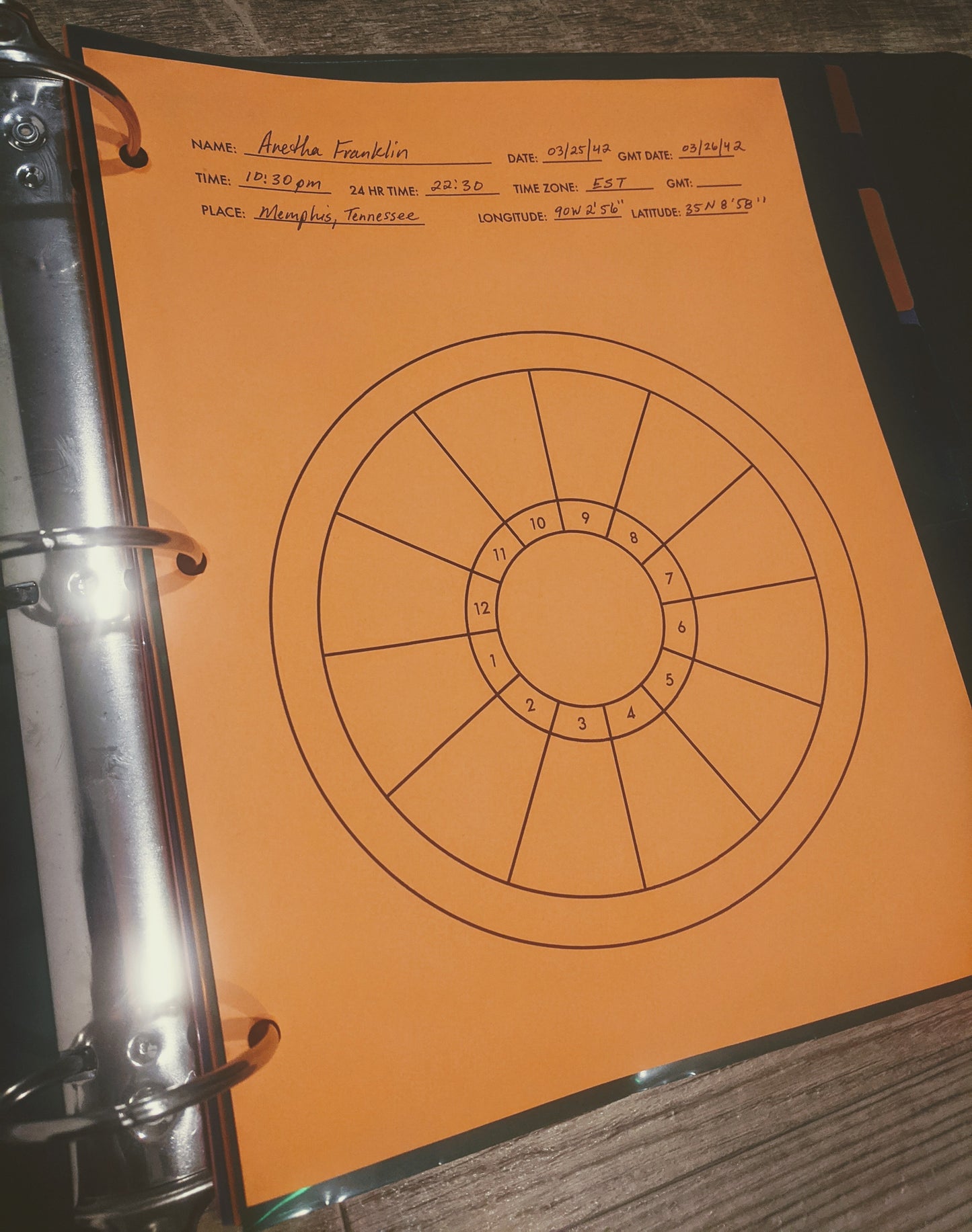 Blank Astrology Chart Template (Digital Download)