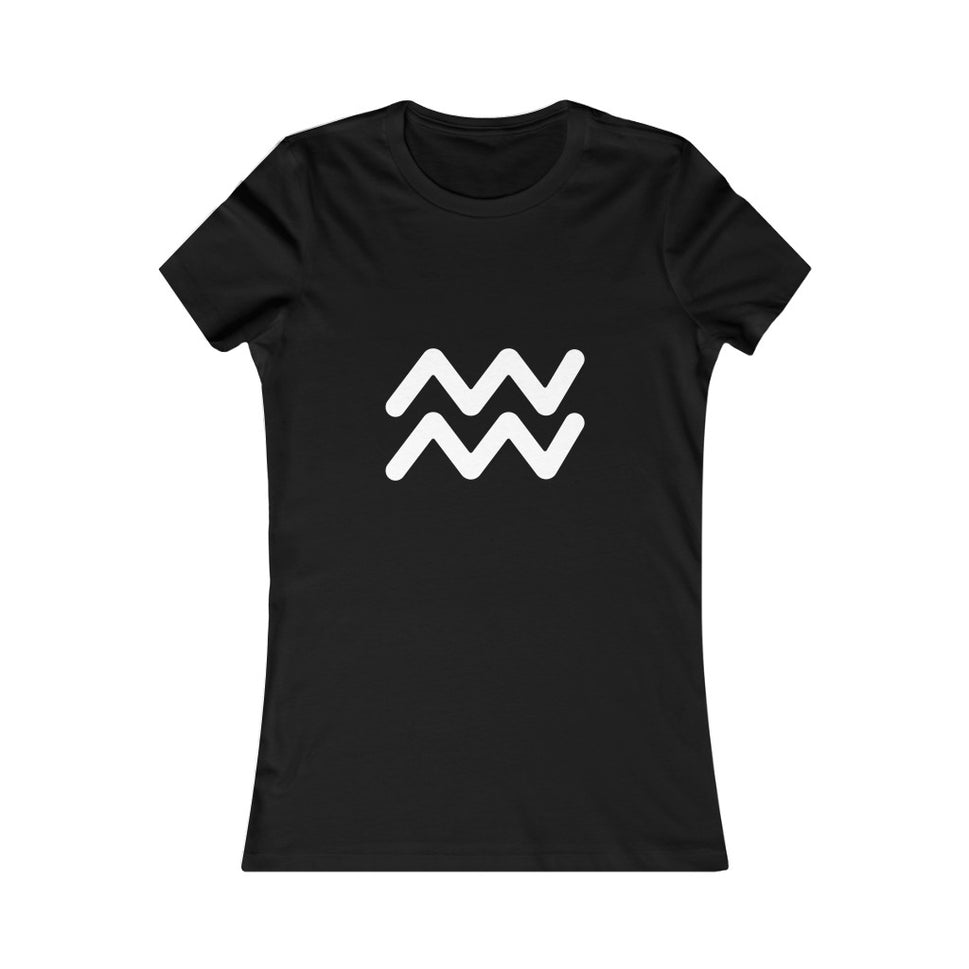 Women's Aquarius Zodiac Sign Glyph TeeBlack / S