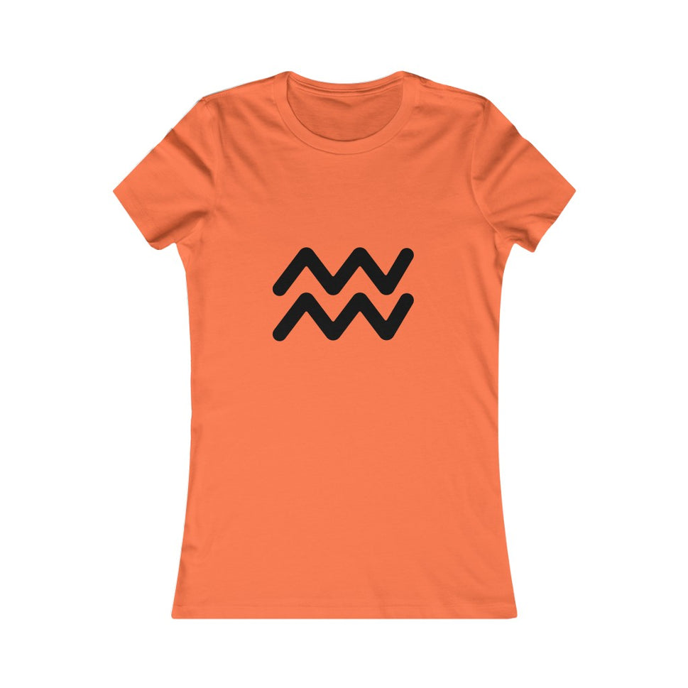 Women's Aquarius Zodiac Sign Glyph TeeOrange / S