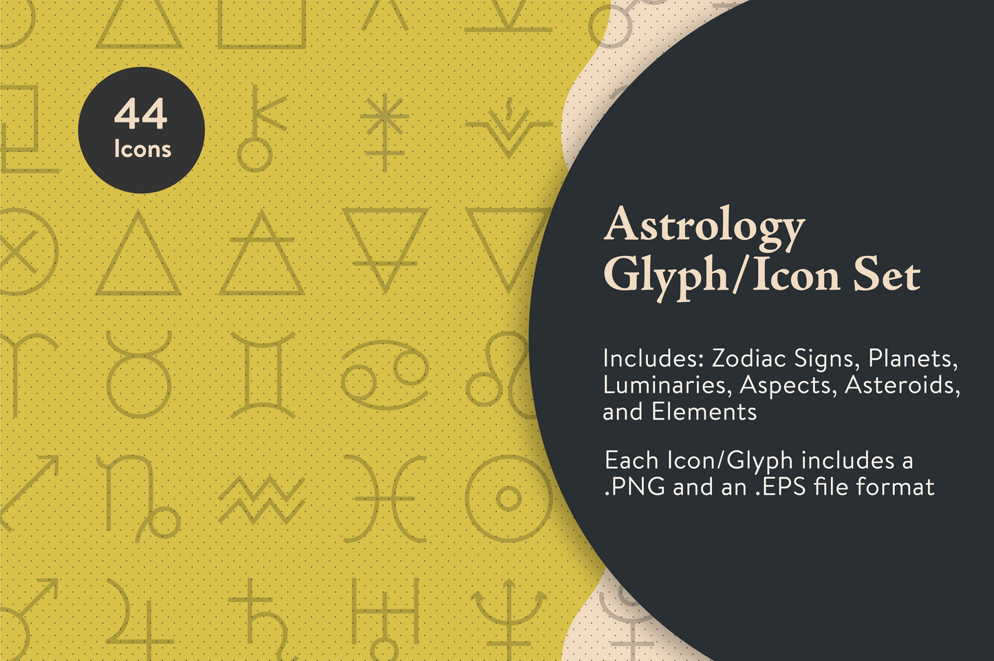 44 Astrology Icons/Glyphs Set (Digital Download)