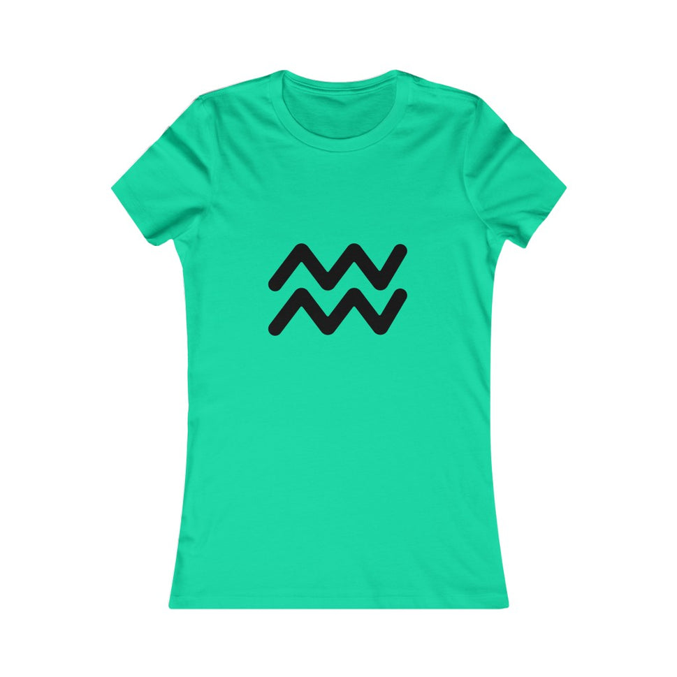 Women's Aquarius Zodiac Sign Glyph TeeTeal / L