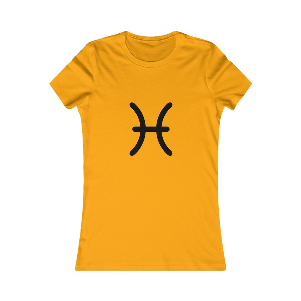 Women's Pisces Zodiac Sign Glyph TeeGold / S
