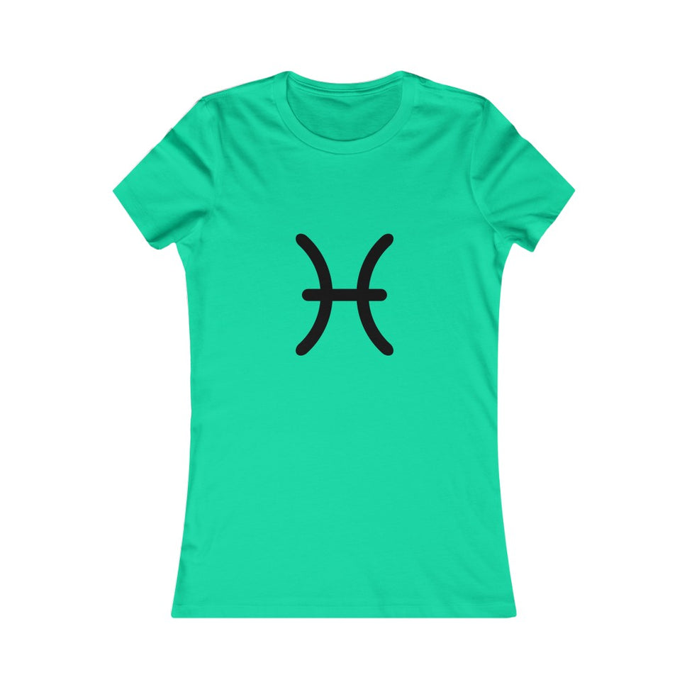 Women's Pisces Zodiac Sign Glyph TeeTeal / S