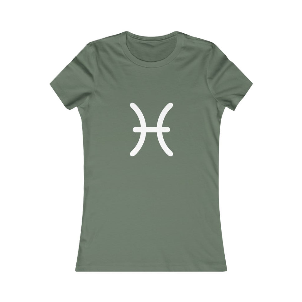 Women's Pisces Zodiac Sign Glyph TeeMilitary Green / S