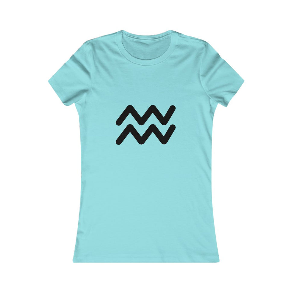 Women's Aquarius Zodiac Sign Glyph TeeSeafoam Blue / S