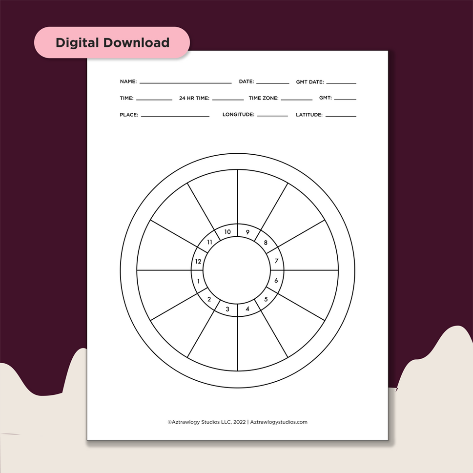 Blank Astrology Chart Template (Digital Download)